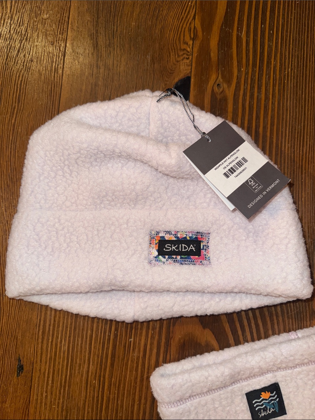Skida High Pile Hat And Neck Warmer Alpenglow Lavender Nwt — image 4 of 5
